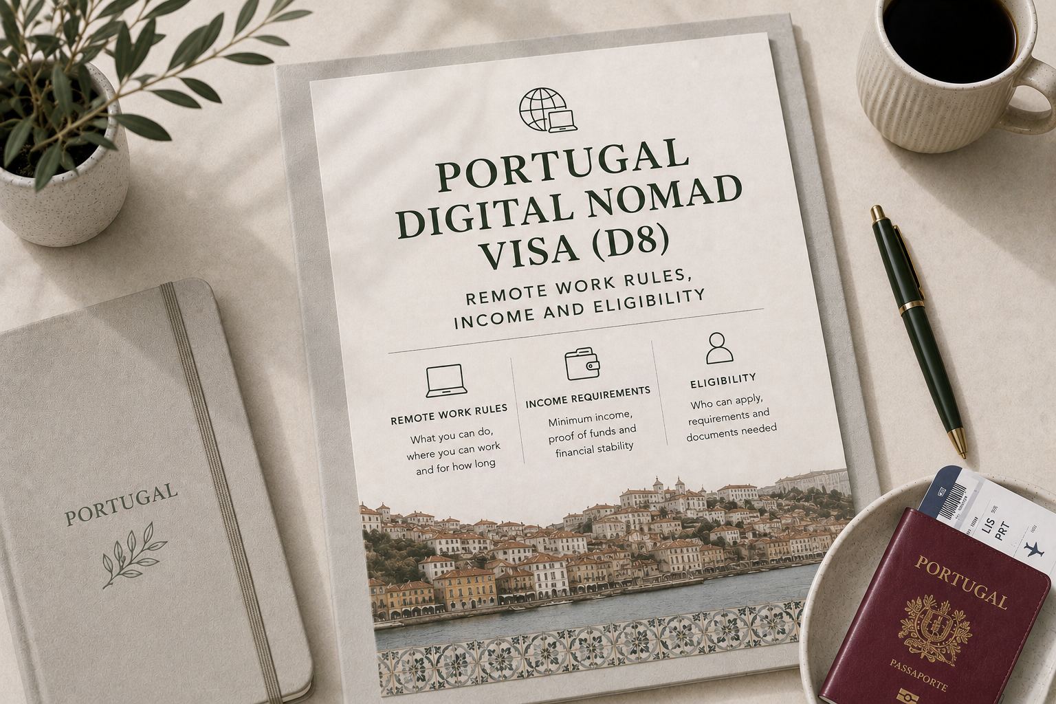Portugal Digital Nomad Visa (D8) 2026: Remote Work Rules, Income & Eligibility