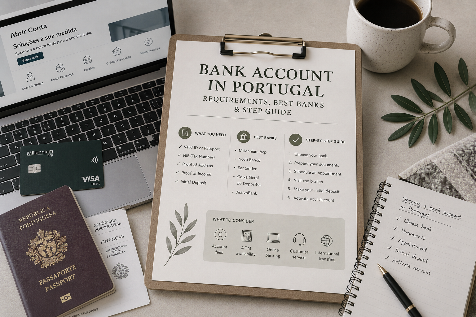 Bank Account in Portugal for Expats (2026): Requirements, Best Banks & Setup Guide