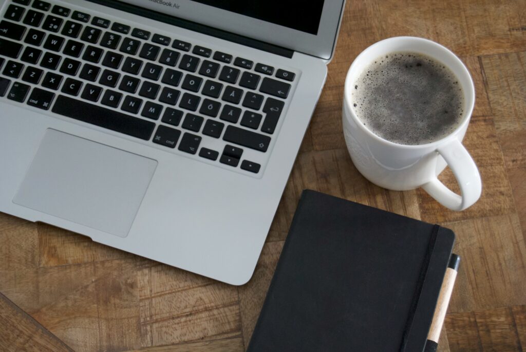Remote work cafe Lisbon laptop